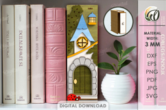 Decorative Book Nook Laser Cut. Bookshelf Decor SVG Product Image 1