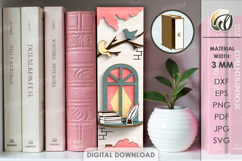 Decorative Book Nook Laser Cut. Bookshelf Decor SVG Product Image 1
