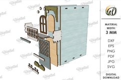 Decorative Book Nook Laser Cut. Bookshelf Decor SVG Product Image 3