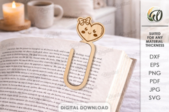 Decorative Bookmark Laser Cut. Paper Clip Bookmark SVG Product Image 1