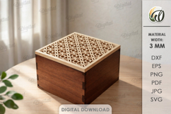Decorative Box Laser Cut. Storage Box With Lid SVG Product Image 1