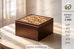 Decorative Box Laser Cut. Storage Box With Lid SVG Product Image 1