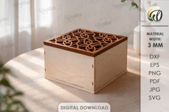 Decorative Box Laser Cut. Storage Box With Lid SVG Product Image 1