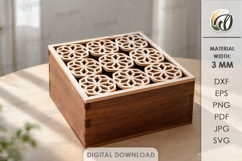Decorative Box Laser Cut. Storage Box With Lid SVG Product Image 1
