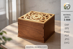 Decorative Box Laser Cut. Storage Box With Lid SVG Product Image 1