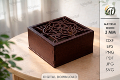 Decorative Box Laser Cut. Storage Box With Lid SVG Product Image 1