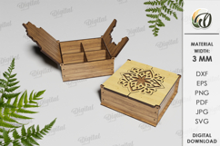 Wooden Decorative Box Lasercut . Storage Box With Dividers Product Image 1