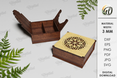 Wooden Decorative Box Lasercut . Storage Box With Dividers Product Image 1