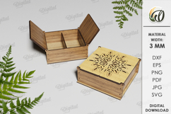 Wooden Decorative Box Lasercut. Storage Box With Dividers Product Image 1
