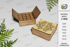 Wooden Decorative Box Lasercut. Storage Box With Dividers Product Image 1