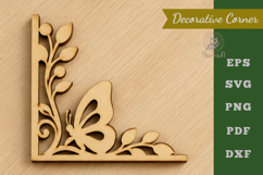 Decorative Butterfly Lasercut Corner SVG Product Image 1