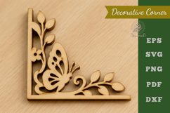Decorative Butterfly Lasercut Corner SVG Product Image 1