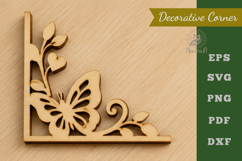 Decorative Butterfly Lasercut Corner SVG Product Image 1