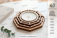 Decorative Candle Holders Bundle Laser Cut. Tealight SVG Product Image 2