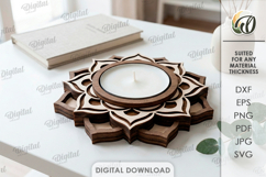 Decorative Candle Holders Bundle Laser Cut. Tealight SVG Product Image 4