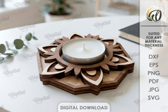 Decorative Candle Holders Bundle Laser Cut. Tealight SVG Product Image 7