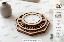 Decorative Candle Holders Bundle Laser Cut. Tealight SVG Product Image 8