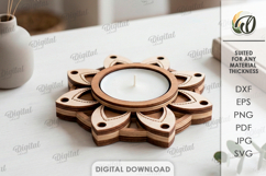 Decorative Candle Holders Bundle Laser Cut. Tealight SVG Product Image 9