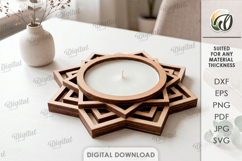 Decorative Candle Holder Laser Cut. Tealight Holder SVG Product Image 1