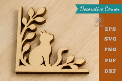 Decorative Cat Lasercut Corner SVG Product Image 1