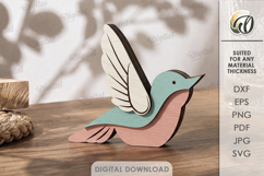 Decorative Hummingbird Stand Laser Cut. Home Shelf Sitter Product Image 1