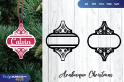 Arabesque Christmas Ornament with Split Space SVG Set Product Image 1