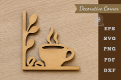 Decorative Coffee Lasercut Corner SVG Product Image 1