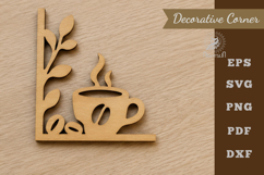 Decorative Coffee Lasercut Corner SVG Product Image 1