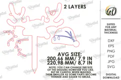 Reindeer Antler Plant Stake Laser Cut. Christmas SVG Product Image 2