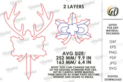 Reindeer Antler Plant Stake Laser Cut. Christmas SVG Product Image 2