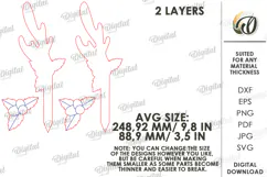 Reindeer Antler Plant Stake Laser Cut. Christmas SVG Product Image 2