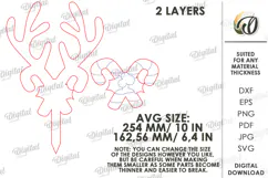 Reindeer Antler Plant Stake Laser Cut. Christmas SVG Product Image 2