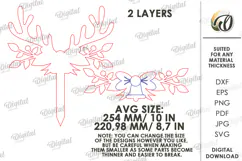 Reindeer Antler Plant Stake Laser Cut. Christmas SVG Product Image 2