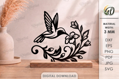 Floral Stand Decor Laser Cut. Standing Home Decor. Bird SVG Product Image 1