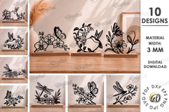 Floral Stand Decors Budle Laser Cut. Standing Home Decor SVG Product Image 1