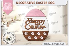 Decorative Easter Egg Laser Cut. 3D Egg. Easter Decor SVG Product Image 1