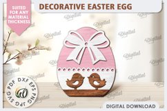 Decorative Easter Egg Laser Cut. 3D Egg. Easter Decor SVG Product Image 1