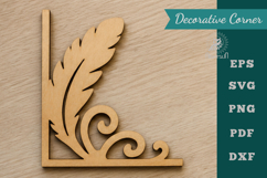 Decorative Feather Lasercut Corner SVG Product Image 1