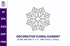 floral element, decorative element, floral clipart, outline, pattern element, laser cut file,