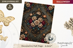 Gothic Haunted House Halloween Junk Journal decorative page Product Image 1