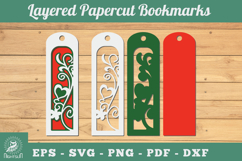 Decorative Heart 3D Papercut Bookmarks SVG Product Image 1