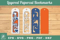 Decorative Heart 3D Papercut Bookmarks SVG Product Image 1