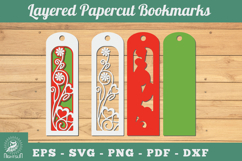 Decorative Heart 3D Papercut Bookmarks SVG Product Image 1