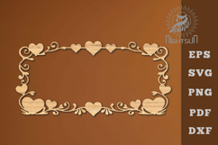 Decorative Heart Border Frame Lasercut SVG Product Image 1