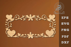 Decorative Heart Border Frame Lasercut SVG Product Image 1