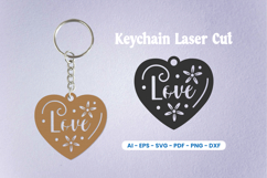 Decorative Heart Laser Cut Keychain SVG Product Image 1