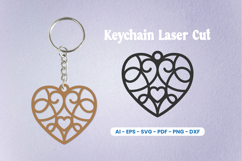 Decorative Heart Laser Cut Keychain SVG Product Image 1