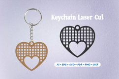 Decorative Heart Laser Cut Keychain SVG Product Image 1