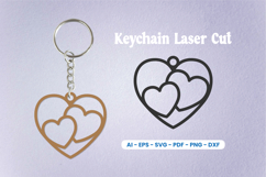 Decorative Heart Laser Cut Keychain SVG Product Image 1