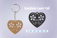 Decorative Heart Laser Cut Keychain SVG Product Image 1